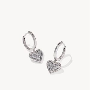 Kendra Scott Silver Heart Earrings